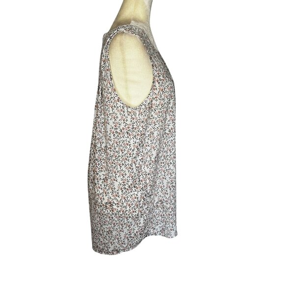 Anthropologie Pleione Top Medium Floral Oversized Sleeveless Career Blouse - Picture 2 of 9